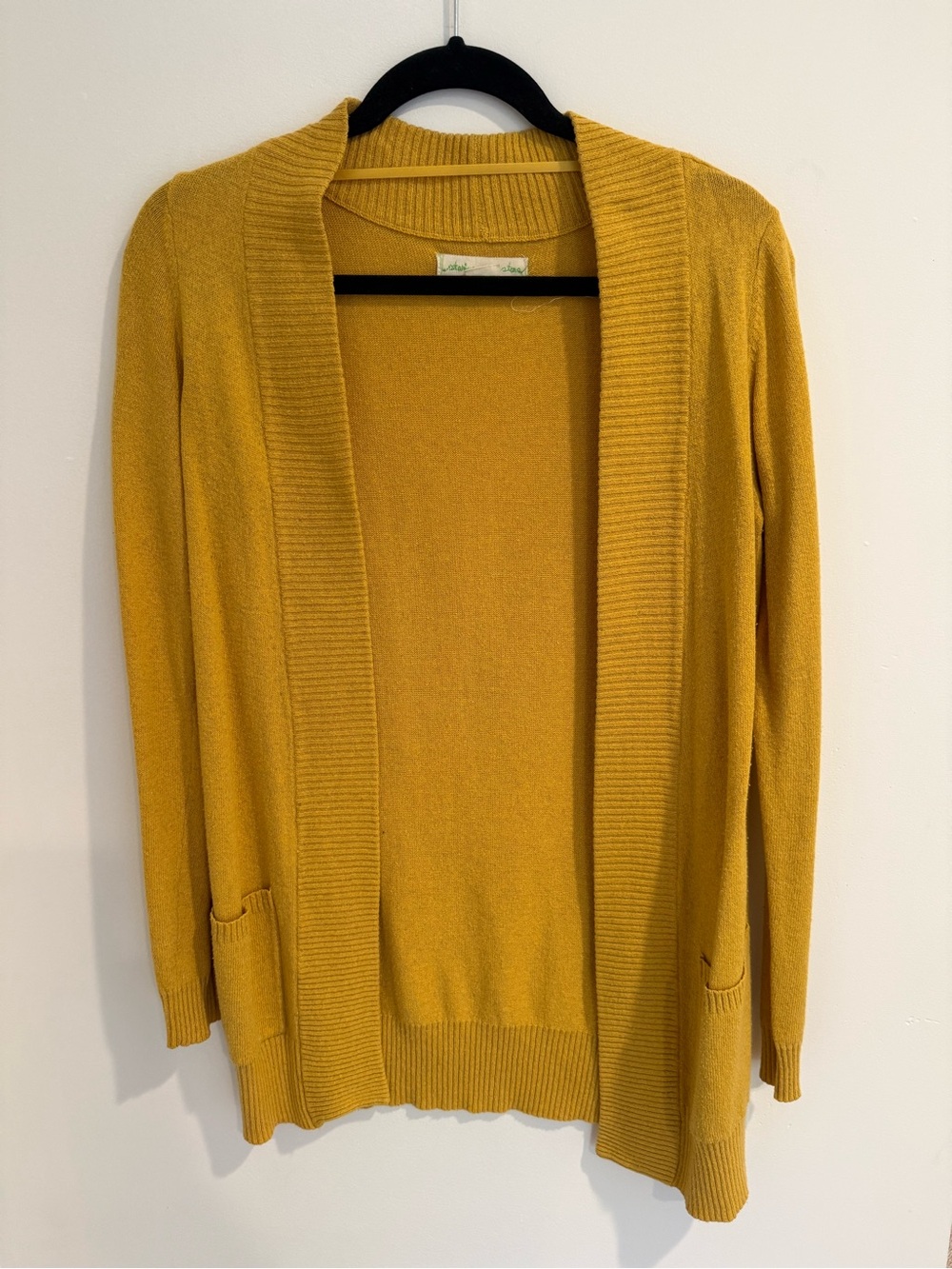 Staring at Stars Mustard Open-Front Cardigan Sweater